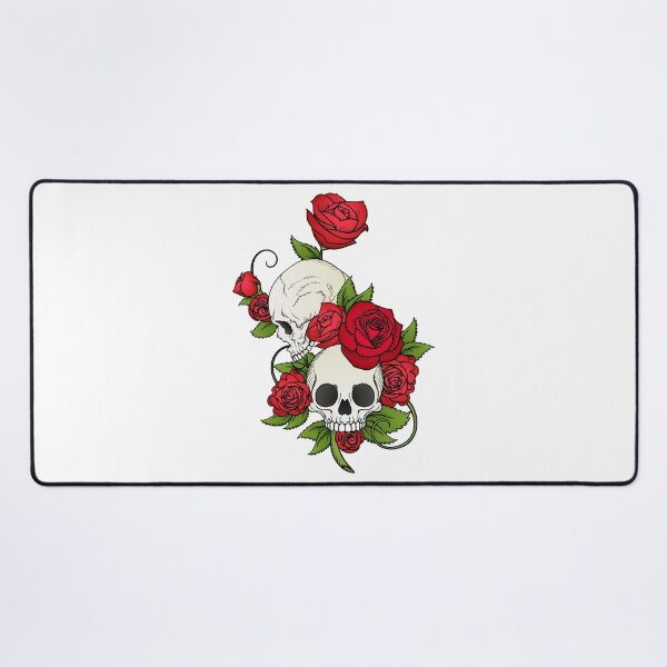 Item preview, Skulls and rose flowers designed and sold by Gile-Shop.