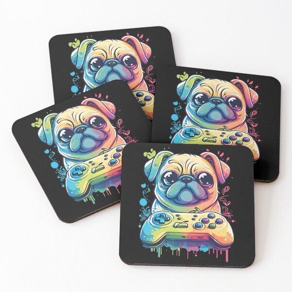 Item preview, Colorful Kawaii Dog Pug Gamer designed and sold by Leonardo Palumbo.
