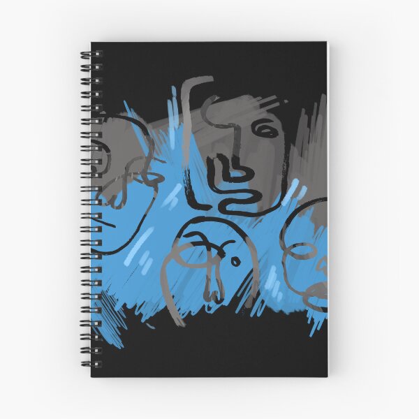 Item preview, Blue faces line art designed and sold by ollybriz.