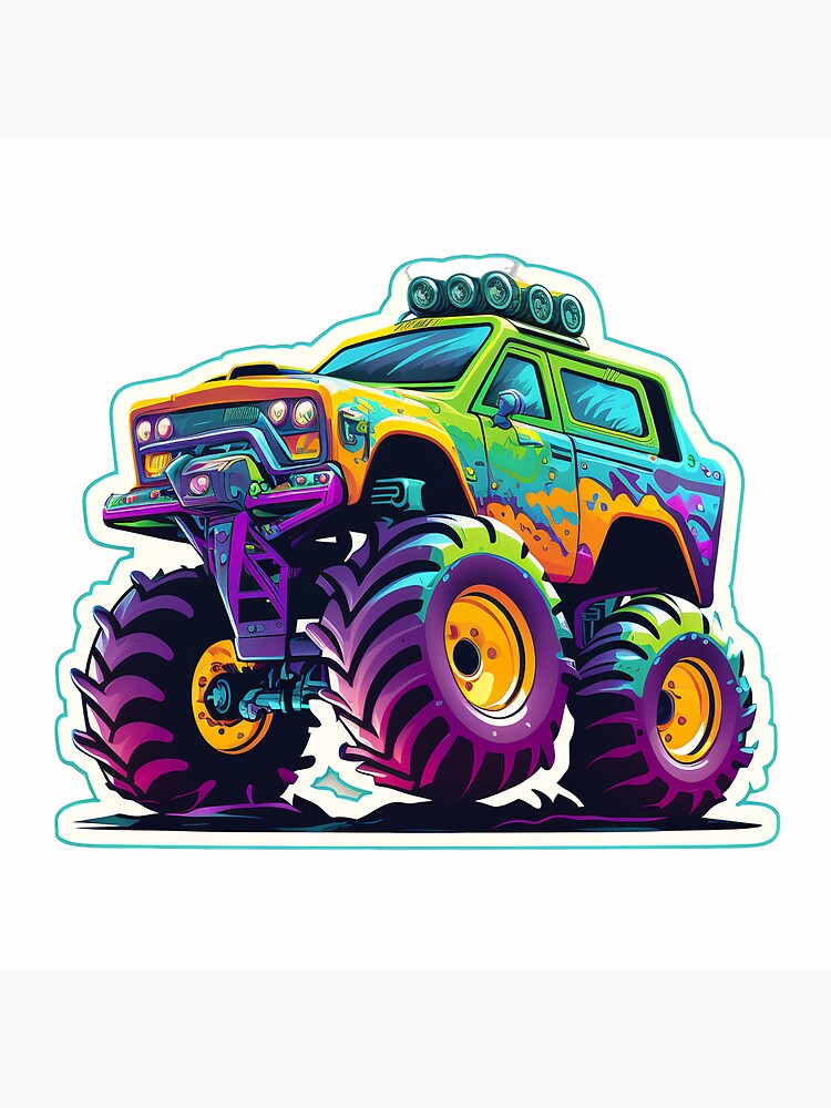 Colorful Monster Truck PNG Monster Truck Cartoon PNG 