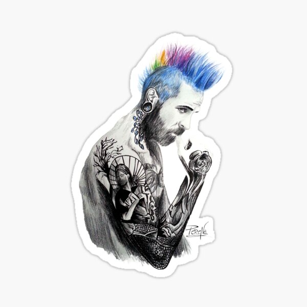 Homme tatoué Sticker