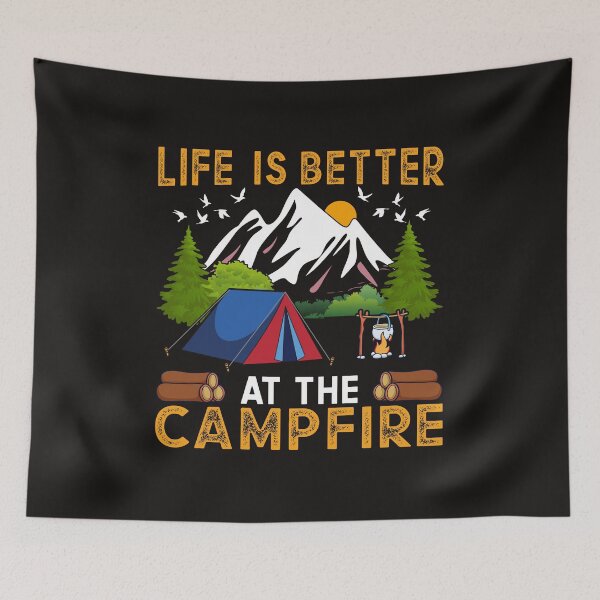 Item preview, life is better at the campfire, vintage design, great gift to camping lovers designed and sold by ROFIN.