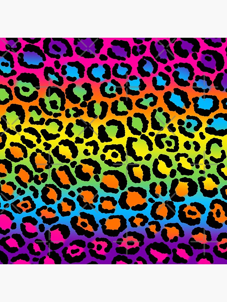 Pastel rainbow leopard rainbow 100 % cotton digital print