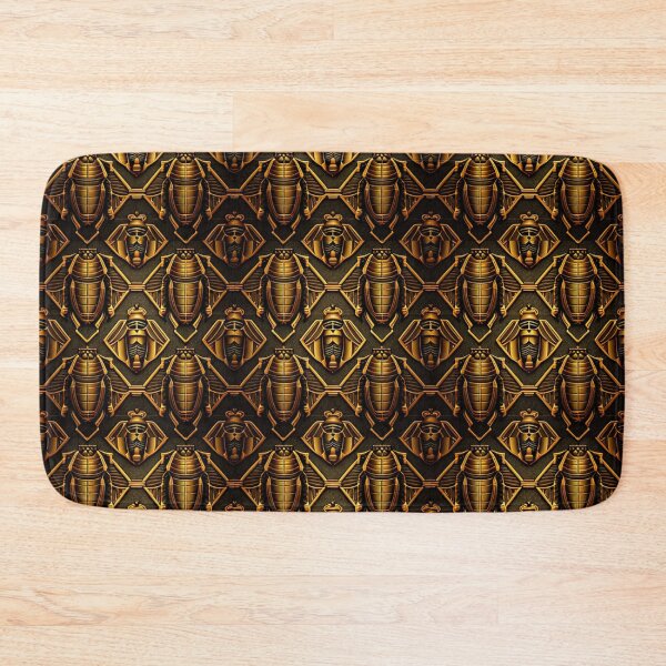Item preview, Gold Egyptian Scarab Beetle Fabric Textile Pattern designed and sold by Alladin7.
