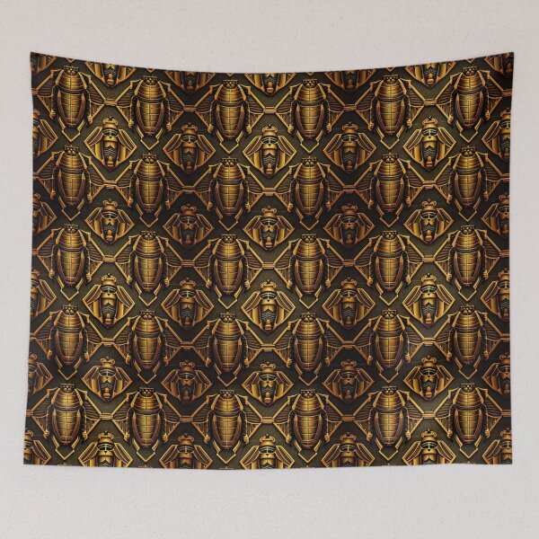 Item preview, Gold Egyptian Scarab Beetle Fabric Textile Pattern designed and sold by Alladin7.