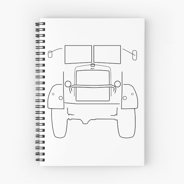 Item preview, Bedford QL classic truck outline with mirrors (black) designed and sold by soitwouldseem.