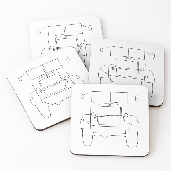 Item preview, Bedford QL classic truck outline with mirrors (black)  designed and sold by soitwouldseem.