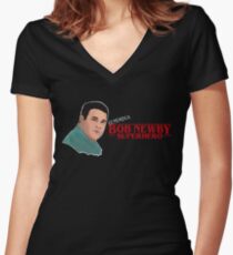 Camiseta entallada de cuello en V remember Bob newby superhero