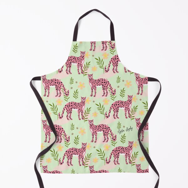 Aperçu de l'œuvre Standing jaguar Pattern pink- mint green background créée et vendue par Studio Lydia Lovely.