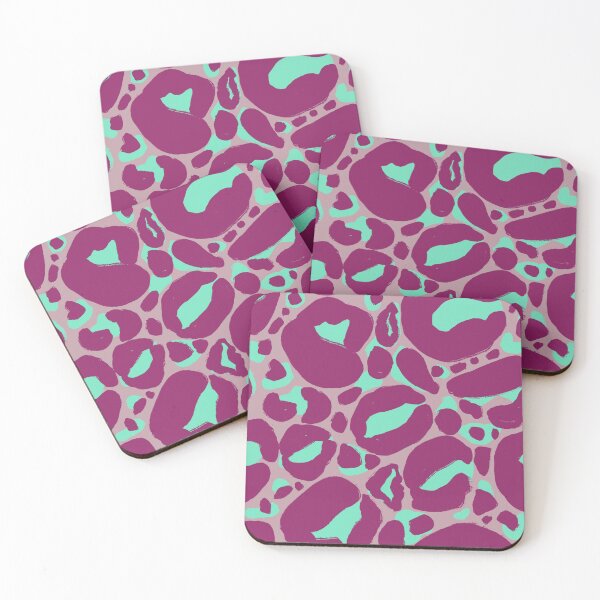 Item preview, Funky leopard print in magenta and teal on lavender  designed and sold by katerosestudios.