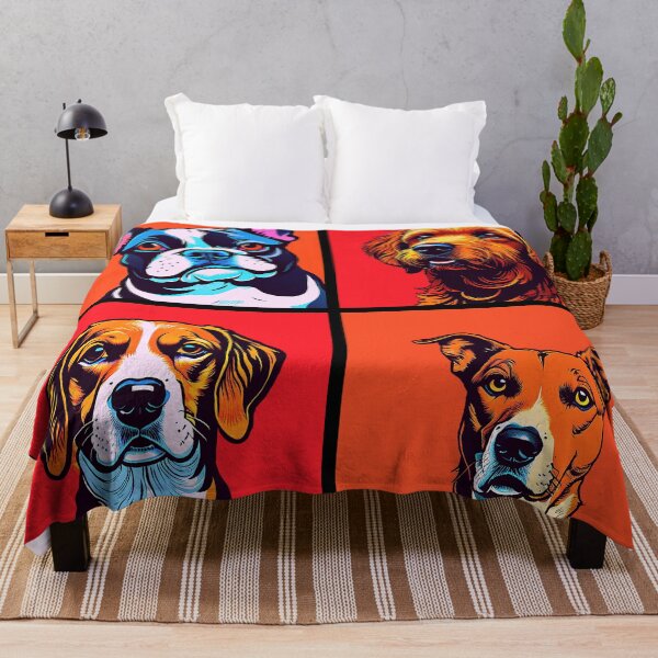 Item preview, Four Happy Cartoon Dogs - Fun and Adorable Pet Art designed and sold by ElLocoMus.