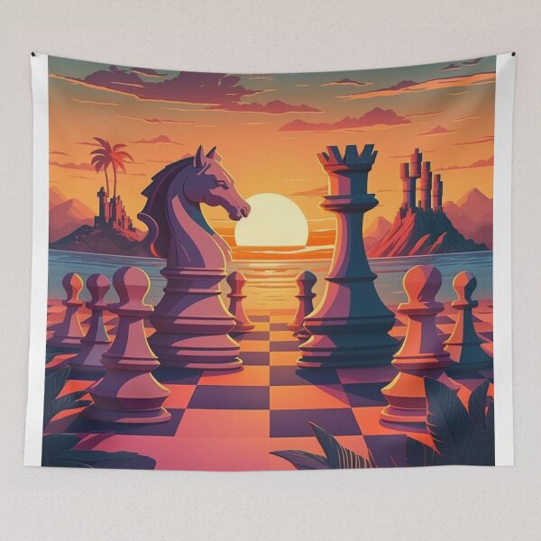 Item preview, Chess Retro Sunset With Cloud And Plants designed and sold by WixWorks.