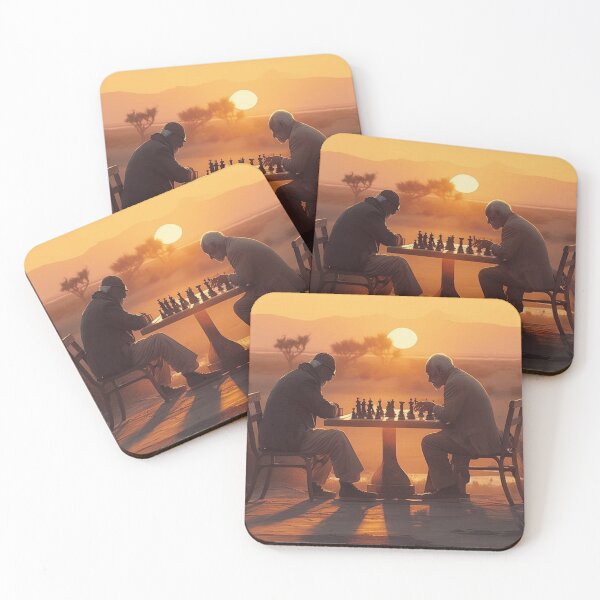Item preview, Characters Playing Chess In Front Of A Sunset designed and sold by WixWorks.