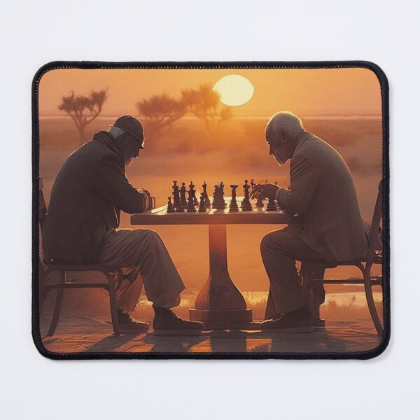Item preview, Characters Playing Chess In Front Of A Sunset designed and sold by WixWorks.