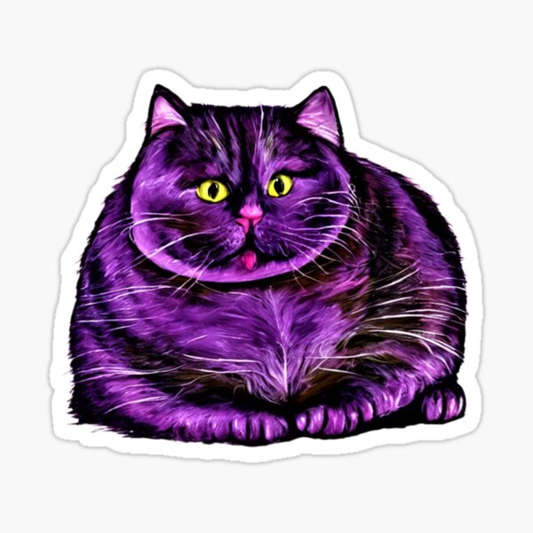 Lavender Cat Fuzzy Stickers