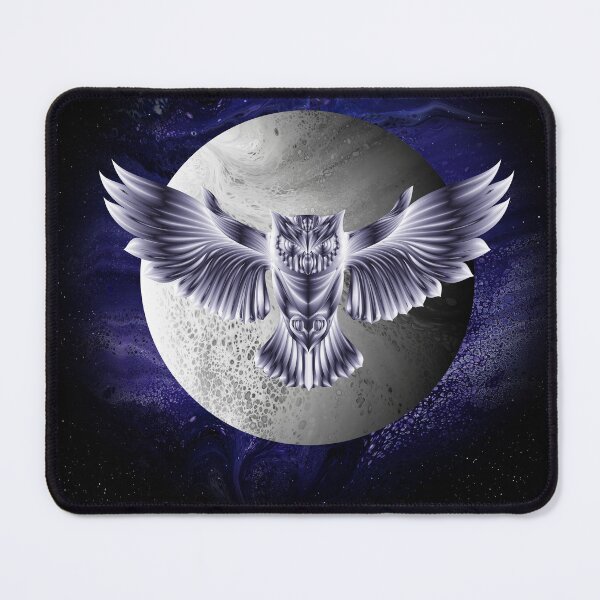 Item preview, Hunter's Moon: Owl flying before the moon at night designed and sold by Fluid Visions.