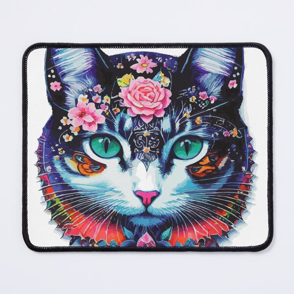 Item preview, Vibrant Botanical cat portrait  designed and sold by Lubellebubble20.