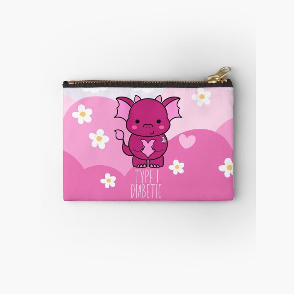 Item preview, Estuche para teléfono con diabetes tipo 1 de Derek el dragón rosa designed and sold by type1toucan.