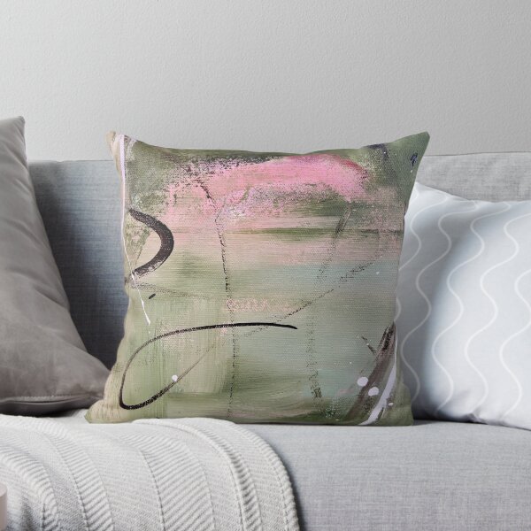 Sea Foam Dreams Abstract Throw Pillow