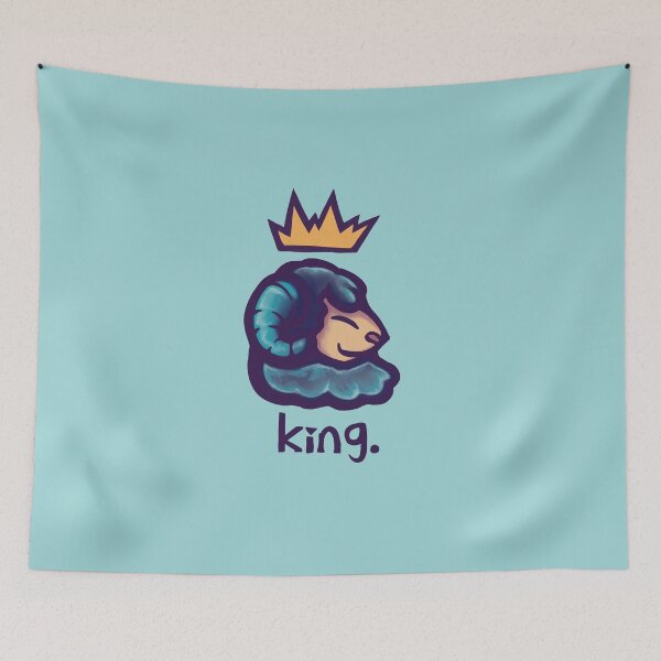Item preview, Sheep King | Royal Blue | Fantasy Religious | Cool Ram designed and sold by TurmericDesignC.