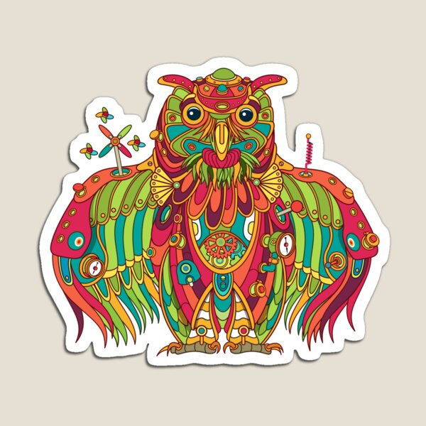 Owl, cool art from the AlphaPod Collection Magnet