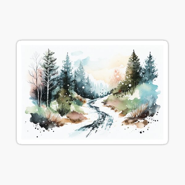Item preview, Minimalistic Watercolor Spring Landscape Paintings French Minimal Nursery Wall Art designed and sold by Pexelpanoramas.