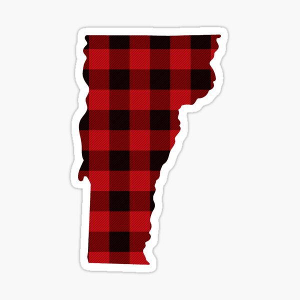 Red Plaid Vermont Sticker