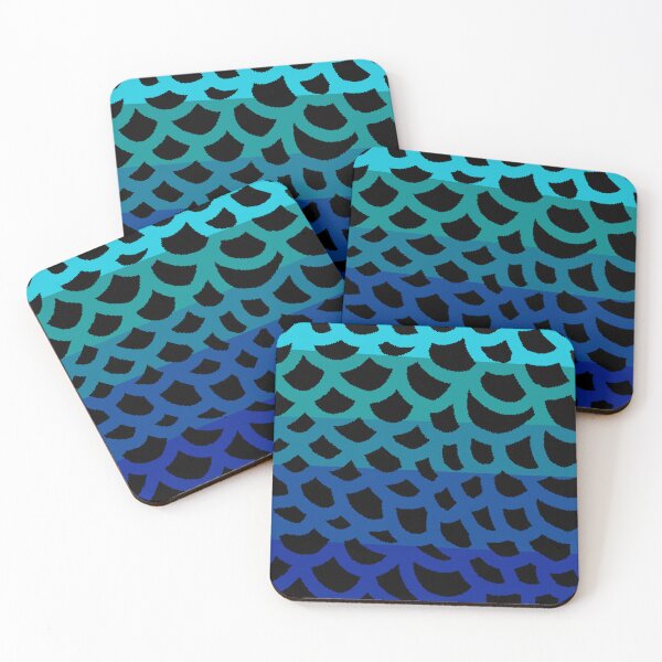 Artikelvorschau, Shades of blue mermaid scales entworfen und verkauft von awsomepatterns.