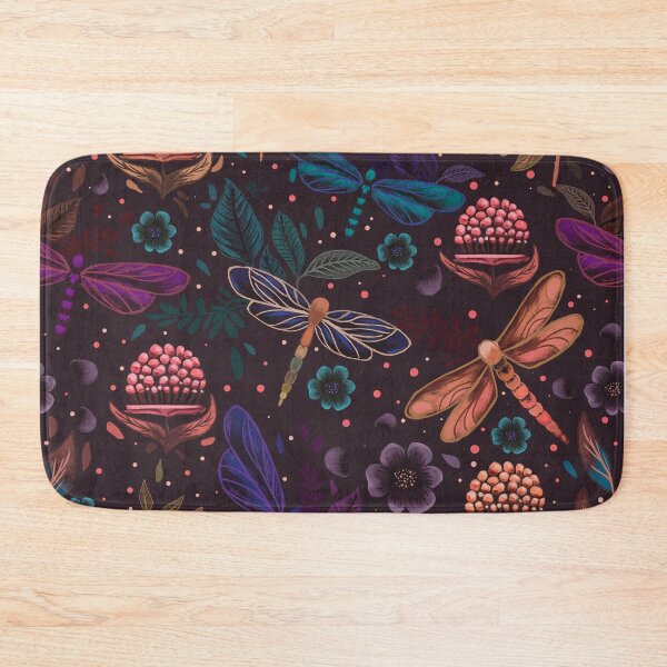 Item preview, Dragonflies and plants night elegant seamless pattern handmade illustration painting designed and sold by · GAMING SOUL ·.