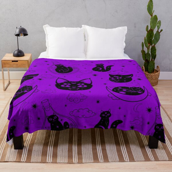 Item preview, esoteric black cat moon purple designed and sold by Gossip Rag.