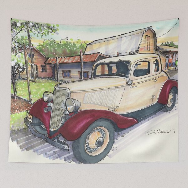 Item preview, Farmyard with 1934 Ford V8 Coupe designed and sold by Gregg Brown.