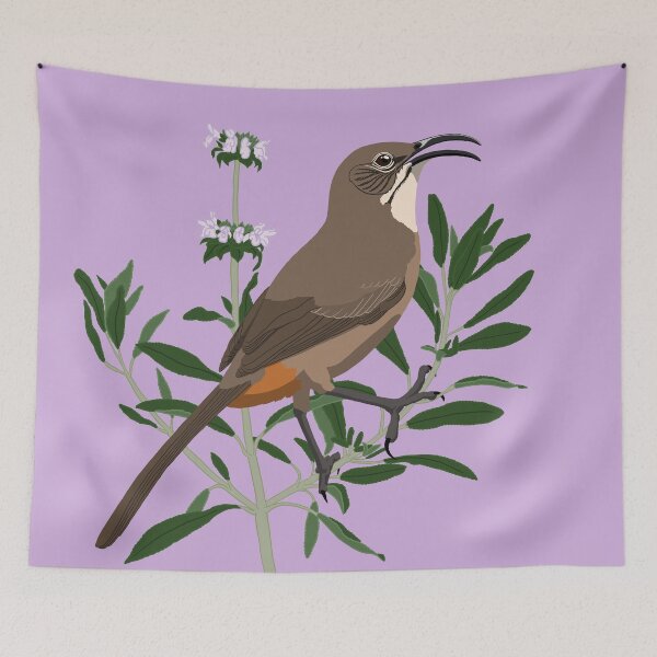 Item preview, California Thrasher on Black Sage designed and sold by BennuBirdy.