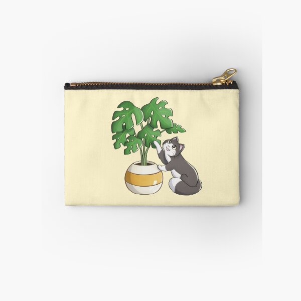 Item preview, Cat Playing With Monstera Leaf designed and sold by Meowrye.