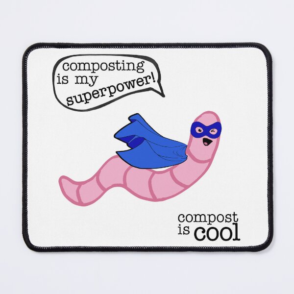 Item preview, compost worm (superhero) designed and sold by mystudiocreate.