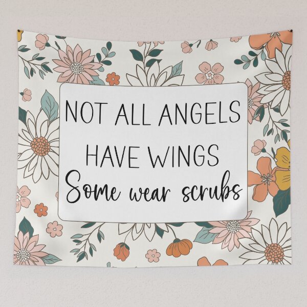 Item preview, Not all Angels Have Wings, Some Wear Scrubs designed and sold by TaraGbear.