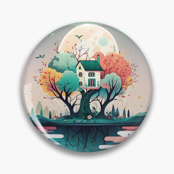 Item preview, White Moon Colorful Scenarium" Vector Drawing by Teeturtle designed and sold by toticavalcanti.