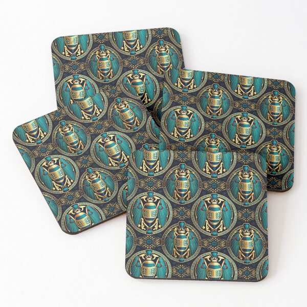 Item preview, Exotic Egyptian Scarab Beetle Fabric Textile Pattern designed and sold by Alladin7.