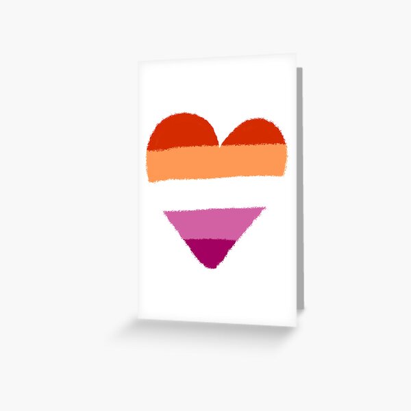heart with lesbian flag design no. 1 Greeting Card