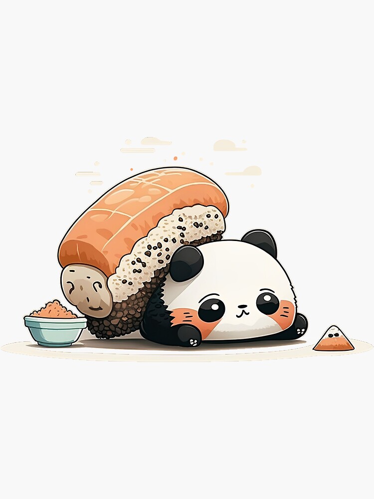 Sticker for Sale avec l'œuvre « Sushi Panda » de l'artiste