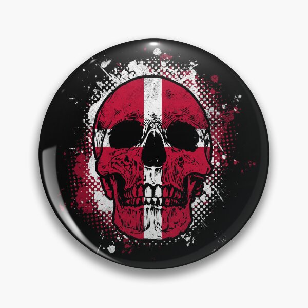 Item preview, Skull with Danish flag designed and sold by Mila1946.