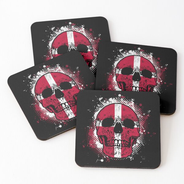 Item preview, Skull with Danish flag designed and sold by Mila1946.