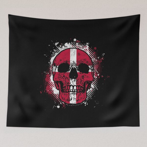 Item preview, Skull with Danish flag designed and sold by Mila1946.