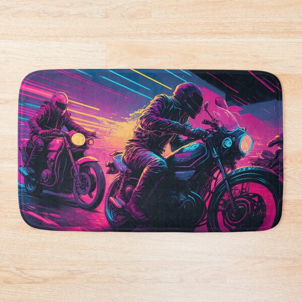 Item preview, biker speeding synthwave designed and sold by artyficial-.