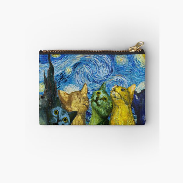 Item preview, Van Gogh Nights sky with Cats looking up designed and sold by BloodSweatNTers.
