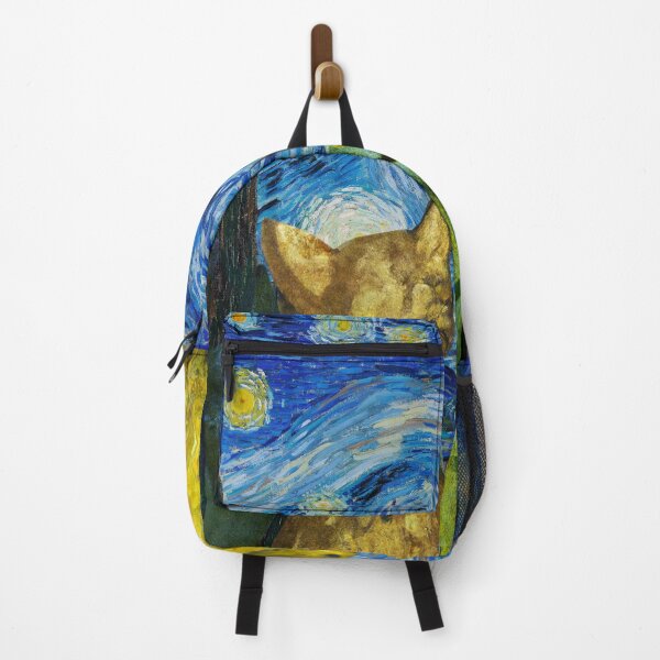 Item preview, Van Gogh Nights sky with Cats looking up designed and sold by BloodSweatNTers.