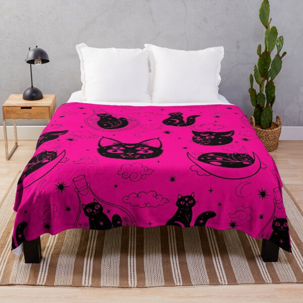 Item preview, esoteric black cat moon pink designed and sold by Gossip Rag.