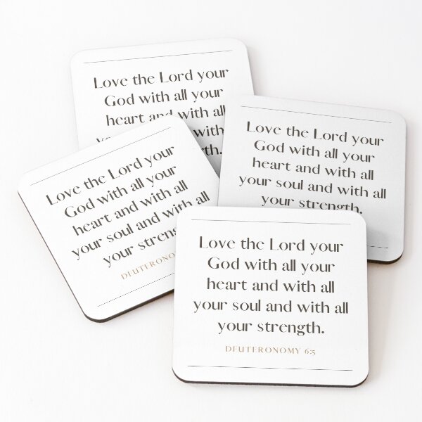 Item preview, Deuteronomy 6 5 Minimalist Square Bible Verse 6v5 designed and sold by GSquaredDesigns.