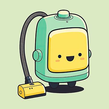 Artwork thumbnail, Cute Vacuum Cleaner Busy Working To Clean Up Mess by ultra-cute