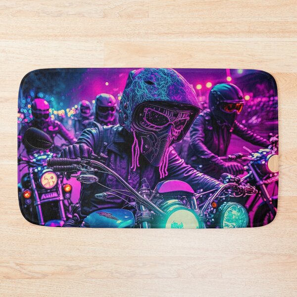 Item preview, group of bikers speeding synthwave designed and sold by artyficial-.