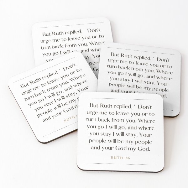 Item preview, Ruth 1 16 Minimalist Square Bible Verse 1v16 designed and sold by GSquaredDesigns.